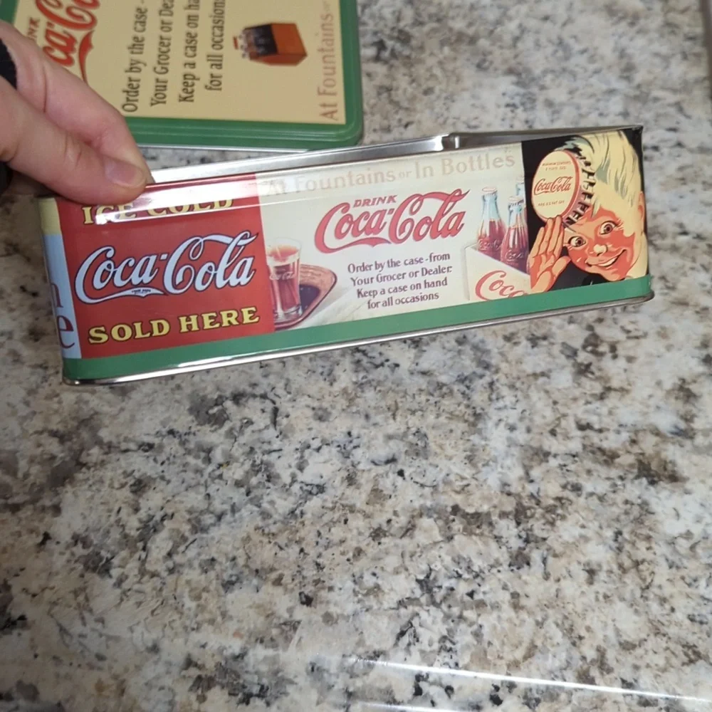 Vintage Tin Can Coca-Cola Tin Box 8.5 x 8.5 - great condition